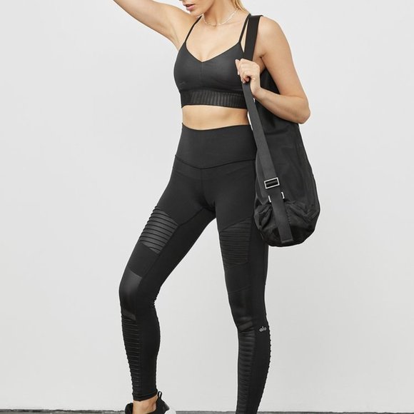 ALO Yoga Pants - Alo Yoga High Waist Black Moto Legging - sz S